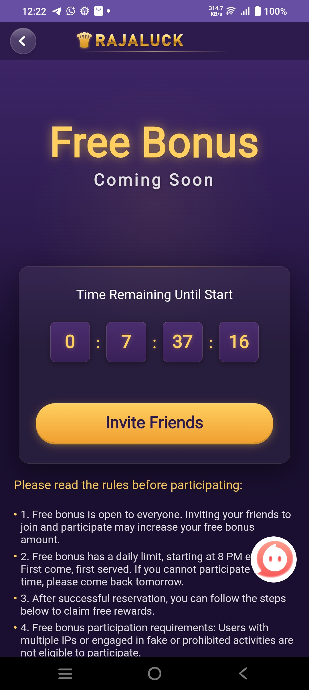 Daily Free Bonus Event